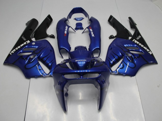 1994-1997 Blue Black Flame Kawasaki ZX9R Replacement Motorcycle Fairings for Sale