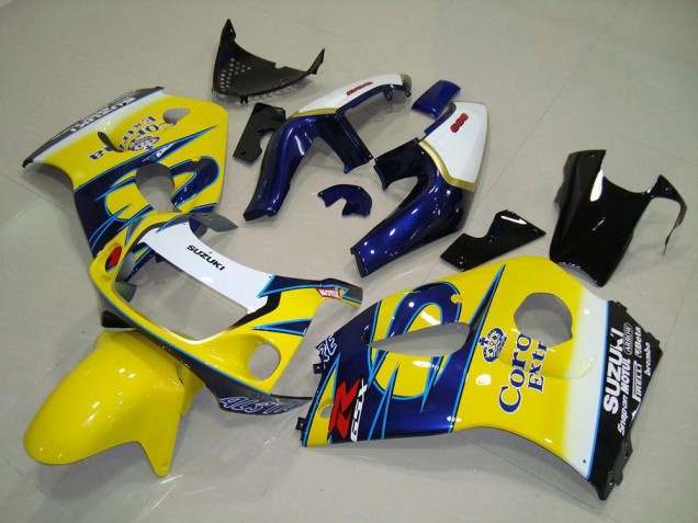 1996-2000 Yellow Corona Suzuki GSXR 600 Motorcycle Fairings for Sale