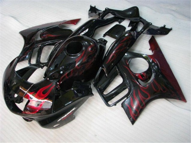 1995-1998 Black Red Flame Honda CBR600 F3 Bike Fairings for Sale