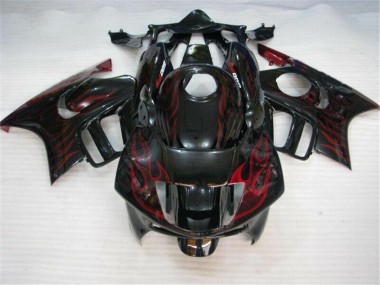 1995-1998 Black Red Flame Honda CBR600 F3 Bike Fairings for Sale