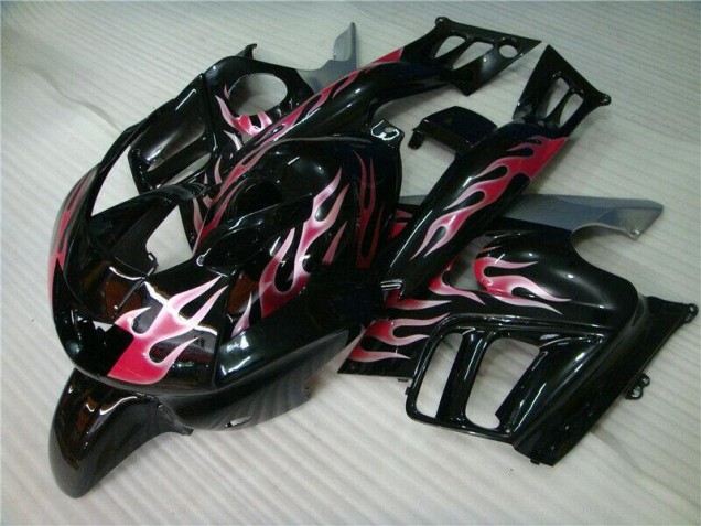 1995-1998 Black Red Flame Honda CBR600 F3 Bike Fairing Kit for Sale