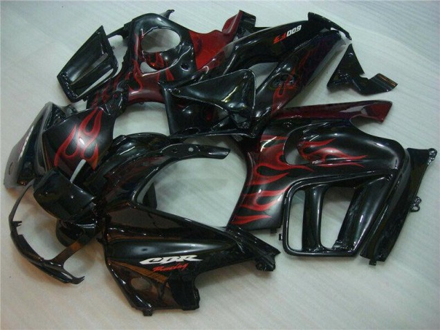 1995-1998 Black Red Flame Honda CBR600 F3 Motorcyle Fairings for Sale