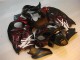 1996-2007 Black Red Flame Suzuki GSXR 1300 Hayabusa Motorbike Fairing for Sale