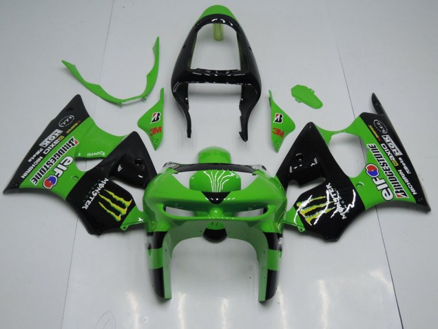 1998-1999 Green Monster Kawasaki ZX6R Motor Bike Fairings for Sale