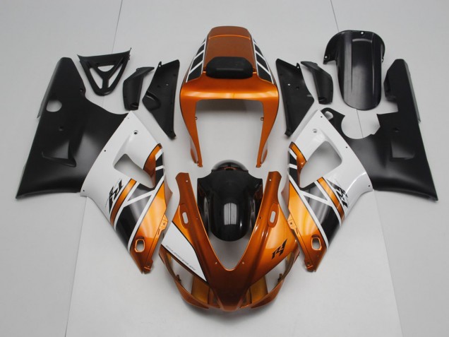 1998-1999 Gold White Black Yamaha YZF R1 Motorcycle Fairing Kits for Sale