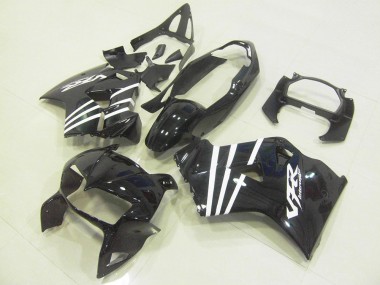 1998-2001 Black White Stripe Honda VFR800 Motorcycle Fairings Kit for Sale