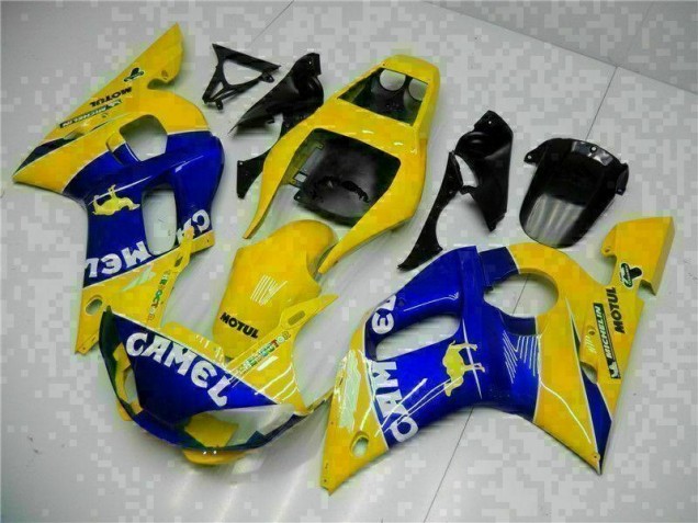 1998-2002 Yellow Blue Yamaha YZF R6 Moto Fairings for Sale