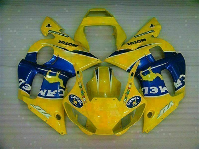 1998-2002 Yellow Blue Yamaha YZF R6 Motorcycle Fairing Kit for Sale