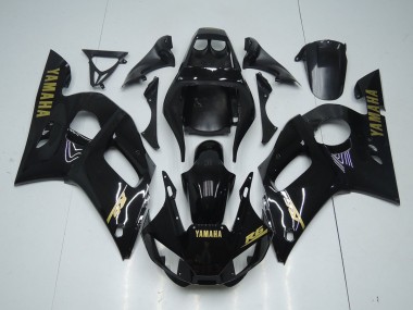 1998-2002 Glossy Black Gold Sticker Yamaha YZF R6 Bike Fairings for Sale