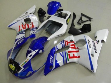 1998-2002 Blue White Fiat Yamaha YZF R6 Motorcycle Fairings Kit for Sale