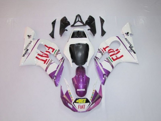 1998-2002 White Purple Fiat 46 Yamaha YZF R6 Motor Fairings for Sale