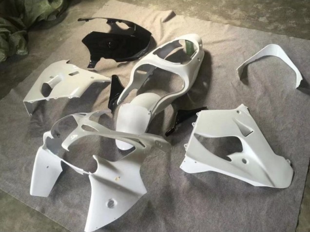 2000-2001 Pure White Glossy Black Kawasaki ZX9R Motorcycle Fairings Kits for Sale