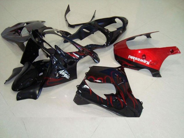 2000-2001 Red Flame Kawasaki ZX9R Motorbike Fairing for Sale