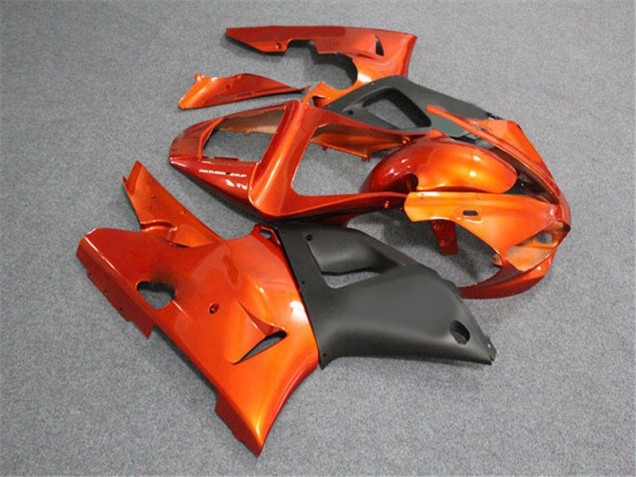 2000-2001 Orange Black Yamaha YZF R1 Motorcycle Fairings Kit for Sale