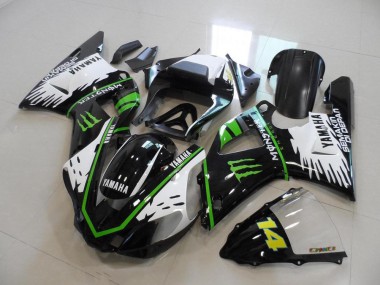 2000-2001 Black White Green Monster Yamaha YZF R1 Bike Fairings for Sale