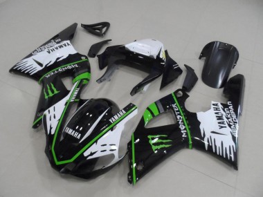 2000-2001 Black White Green Monster Yamaha YZF R1 Motorbike Fairing for Sale