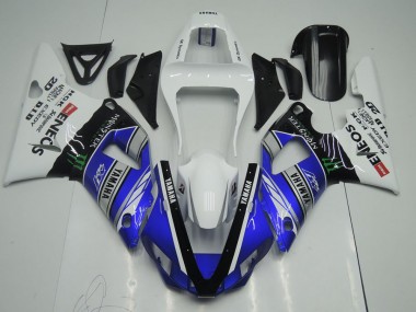 2000-2001 Blue White ENEOS Monster Yamaha YZF R1 Motor Bike Fairings for Sale