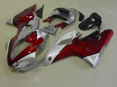 2000-2001 Red and Silver Yamaha YZF R1 Replacement Motorcycle Fairings for Sale