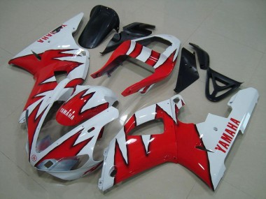 2000-2001 White Red Flame Yamaha YZF R1 Motorcylce Fairings for Sale