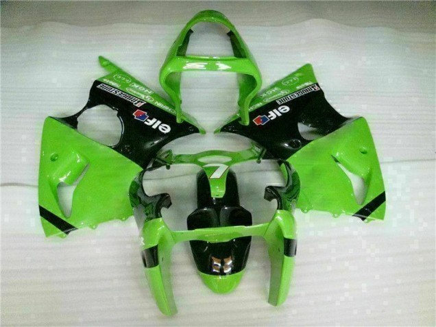 2000-2002 Green Black Kawasaki ZX6R Bike Fairings for Sale