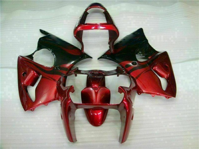 2000-2002 Red Black Kawasaki ZX6R Bike Fairing Kit for Sale