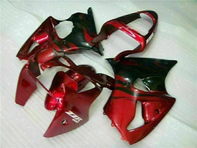 2000-2002 Red Black Kawasaki ZX6R Bike Fairing Kit for Sale