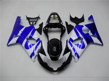 2000-2002 Blue White Suzuki GSXR 1000 Bike Fairing Kit for Sale