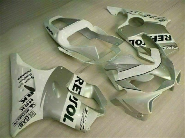 2001-2003 White Silver Honda CBR600 F4i Motorbike Fairing Kits for Sale