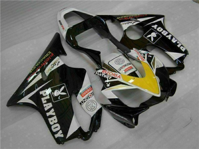 2001-2003 Yellow Silver Black Playboy Honda CBR600 F4i Motorcycle Fairing Kit for Sale