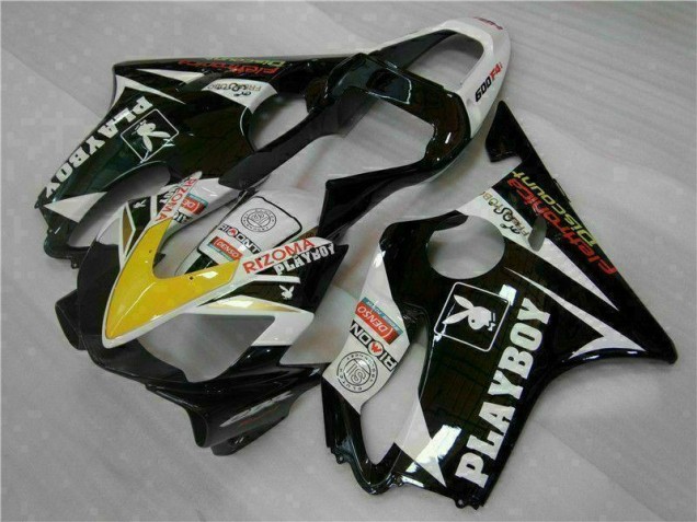 2001-2003 Yellow Silver Black Playboy Honda CBR600 F4i Motorcycle Fairing Kit for Sale