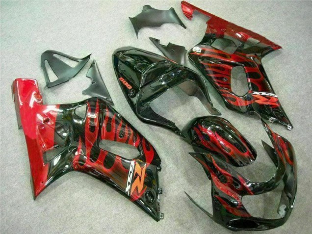 2001-2003 Red Black Suzuki GSXR 600/750 Motorcycle Fairing Kit for Sale