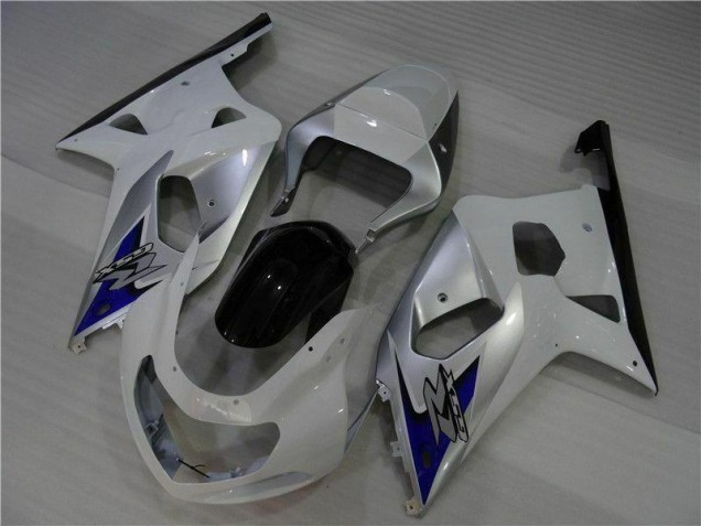 2001-2003 White Silver Suzuki GSXR 600/750 Bike Fairings for Sale