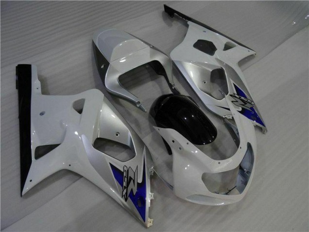 2001-2003 White Silver Suzuki GSXR 600/750 Bike Fairings for Sale