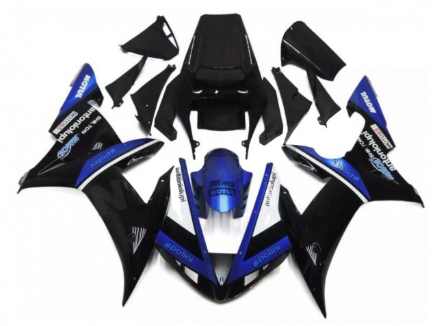 2002-2003 Black Blue Yamaha YZF R1 Bike Fairing Kit for Sale