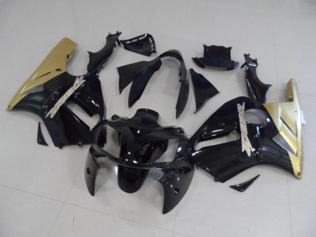 2002-2006 Black and Gold Kawasaki ZX12R Motorcycle Replacement Fairings for Sale