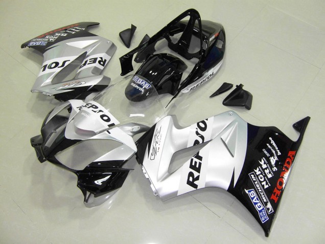 2002-2013 Silver Repsol Honda VFR800 Motorbike Fairing Kits for Sale