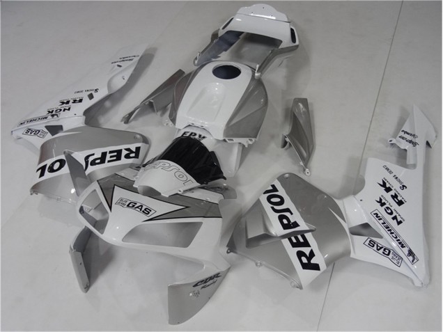 2003-2004 Silve White Black Repsol Honda CBR600RR Bike Fairings for Sale