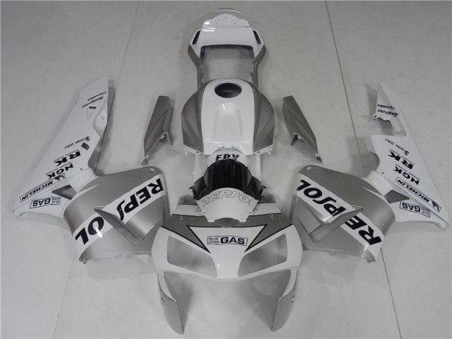 2003-2004 Silve White Black Repsol Honda CBR600RR Bike Fairings for Sale