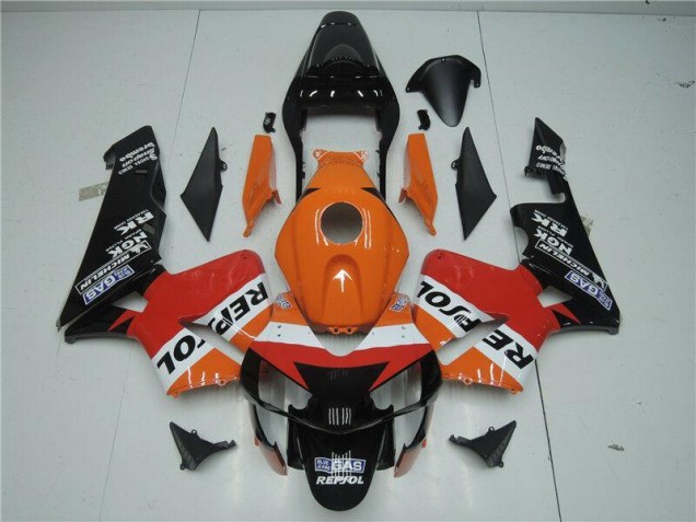 2003-2004 Orange Red Black Repsol Honda CBR600RR Motor Bike Fairings for Sale