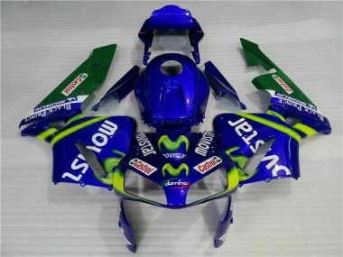 2003-2004 Blue Green Movistar Castrol Honda CBR600RR Motorbike Fairing for Sale