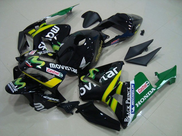 2003-2004 Black Movistar Honda CBR600RR Bike Fairing for Sale