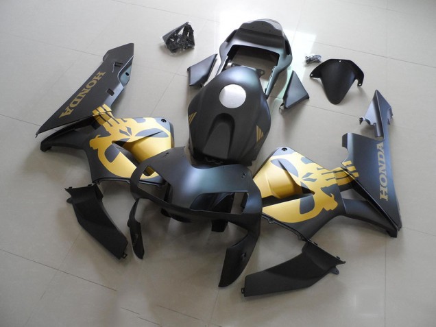 2003-2004 Black Gold Decal Honda CBR600RR Motorcycle Fairings Kit for Sale