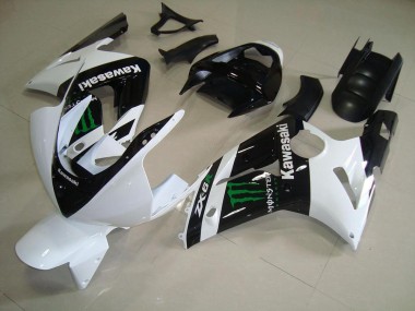 2003-2004 White Monster Kawasaki ZX6R Bike Fairings for Sale