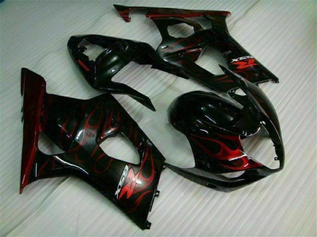 2003-2004 Red Flame Suzuki GSXR 1000 Bike Fairing Kit for Sale