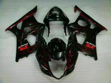 2003-2004 Red Flame Suzuki GSXR 1000 Bike Fairing Kit for Sale