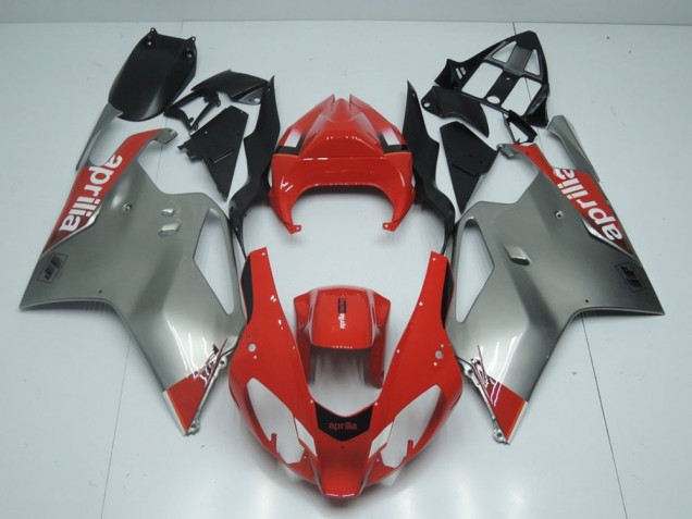 2003-2006 Silver and Red Aprilia RSV1000 Motorbike Fairing Kits for Sale