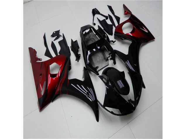 2003-2005 Black Red Yamaha YZF R6 Motorcycle Replacement Fairings for Sale