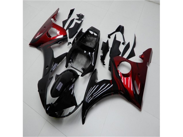 2003-2005 Black Red Yamaha YZF R6 Motorcycle Replacement Fairings for Sale