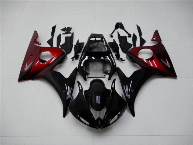 2003-2005 Black Red Yamaha YZF R6 Motorcycle Replacement Fairings for Sale