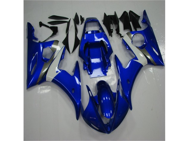 2003-2005 Blue White Yamaha YZF R6 Replacement Fairings for Sale